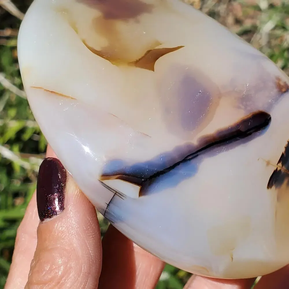 Dendritic Agate Purple Inclusions Freeform Quality Crystal 262 Grams